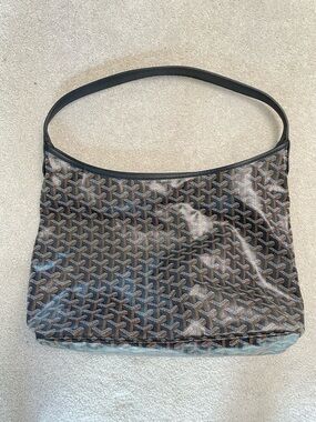 Black and Brown Patterned Hobo Bag